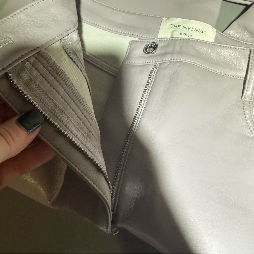 Aritzia Wilfred The Melina Light Purple Faux Leather Pants Size 10 Sophisticated - Picture 4 of 10